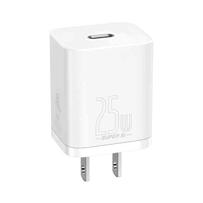 Baseus Super Si Quick Charger 1C 25W US Sets With Mini White Cable Type-C to Type-C 3A 1m white